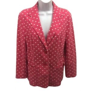 TALBOTS PINK/WHITE POLKA DOT BLAZER • Sz M